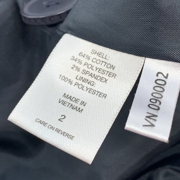 New York Company Stretch Denim Jacket Dark Blue One Button 64% Cotton Size 2 - Picture 11 of 14